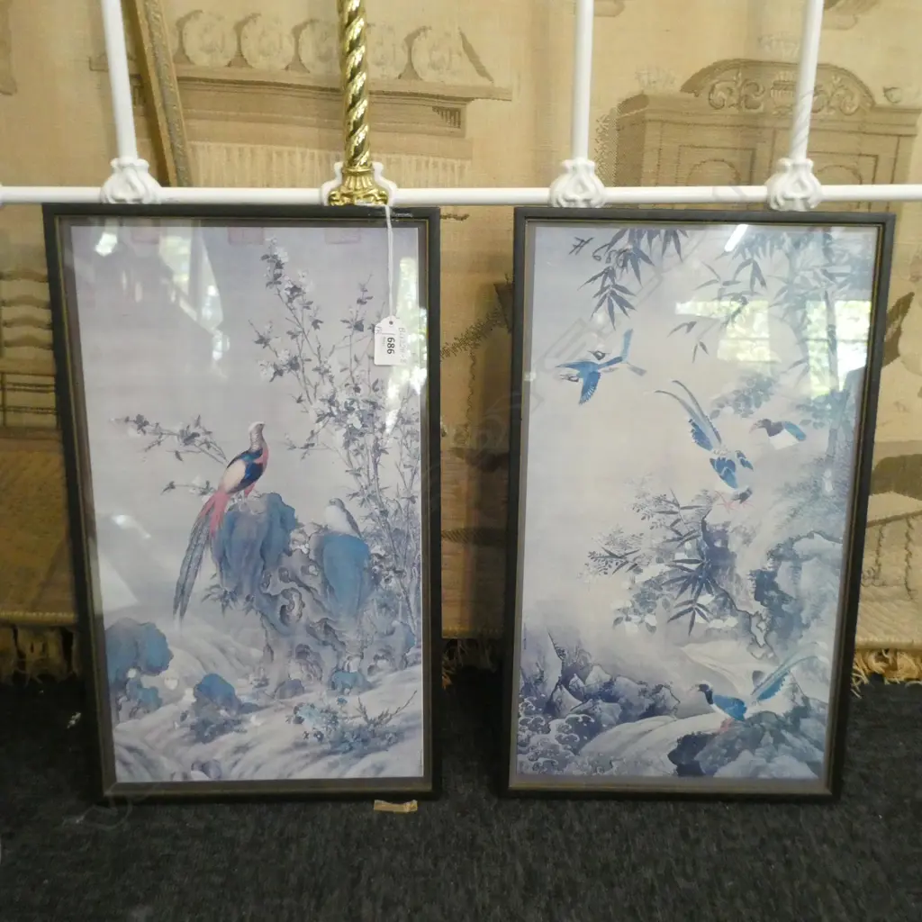 PR ORIENTAL FRAMED PRINTS- BIRDS 240 X 430MM Image 1++