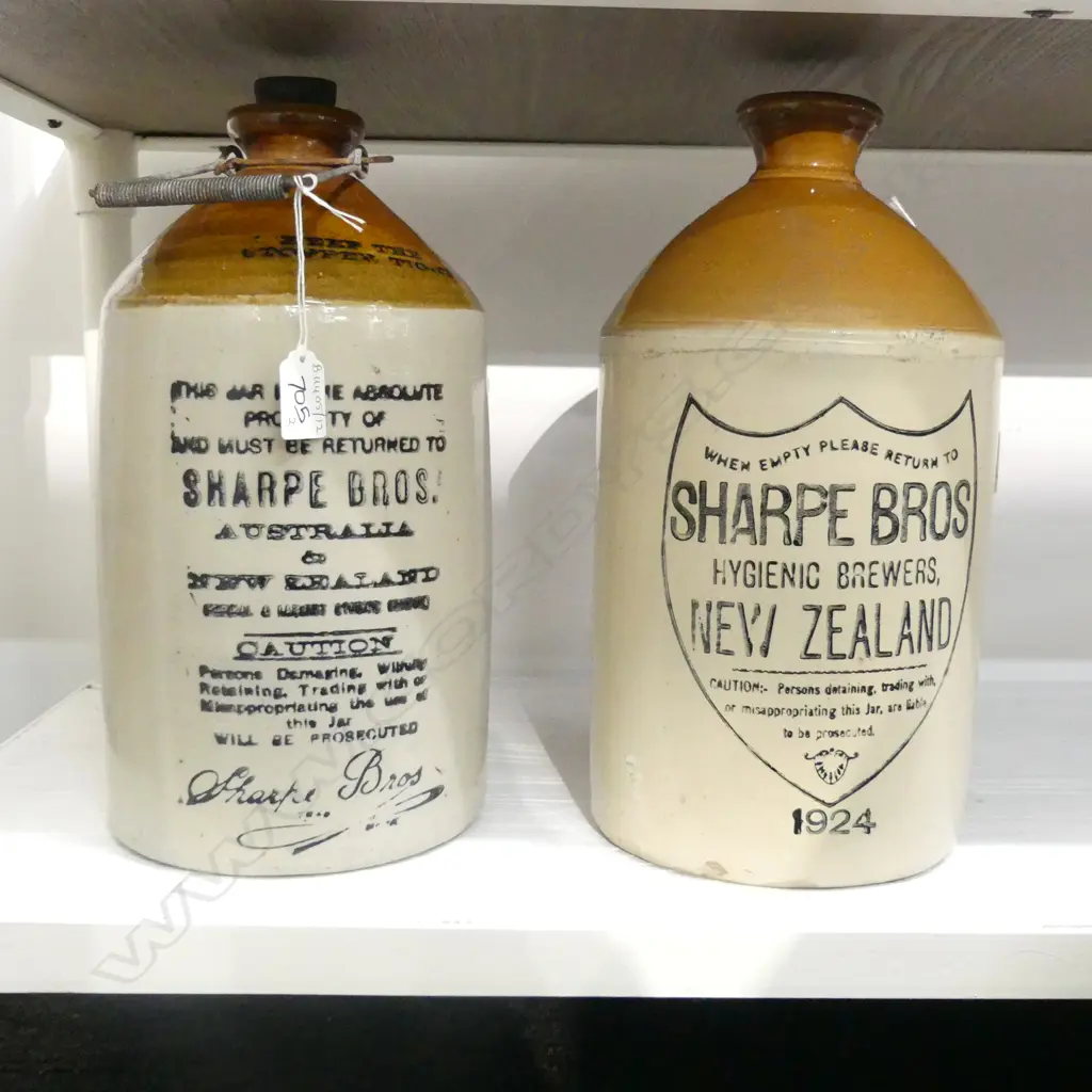 2 OLD SHARP BROS. STONE CROCKS H.340mm Image 1++