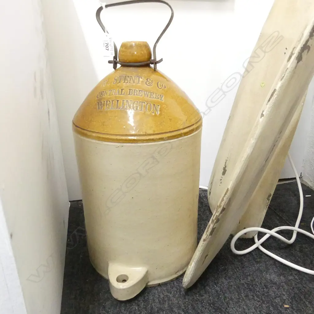 OLD STONE CROCK 'R. STENT & CO. WELLINGTON' H.410mm Image 1++