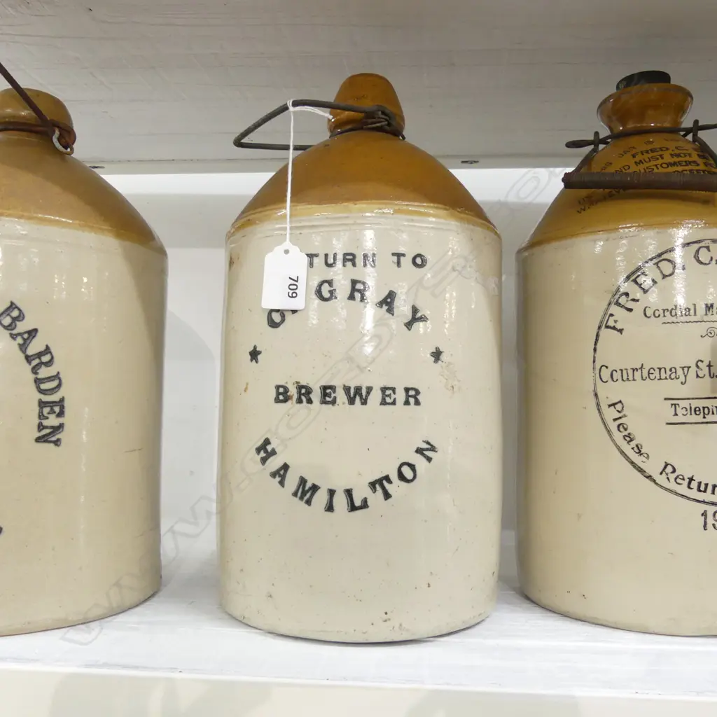 OLD STONE CROCK 'C. GRAY BREWER HAMILTON' H.340mm Image 1++