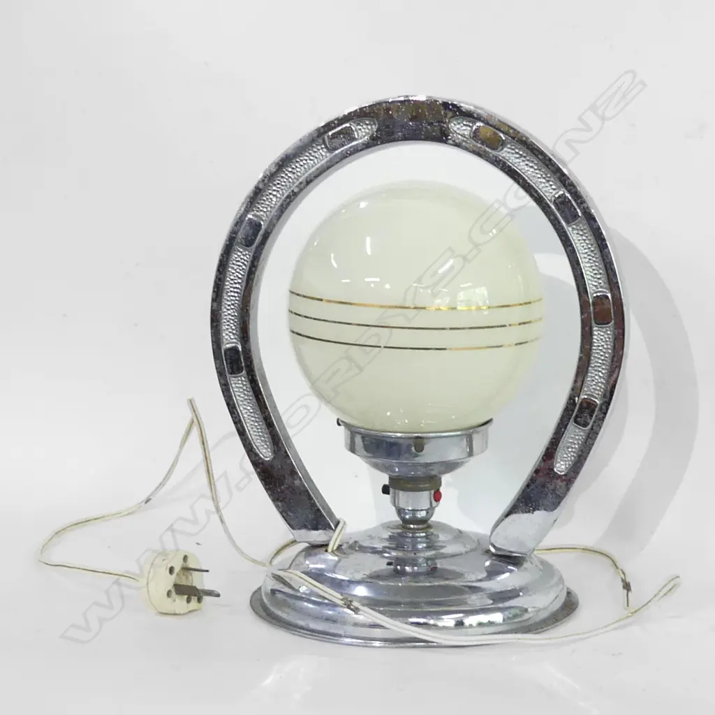 VINTAGE / DECO CHROME HORSESHOE LAMP (works) H.300mm Image 1++