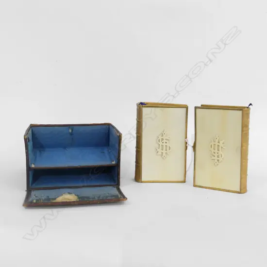 ANTIQUE BIBLE & COMMON PRAYER; IVORY COVERS, CASED