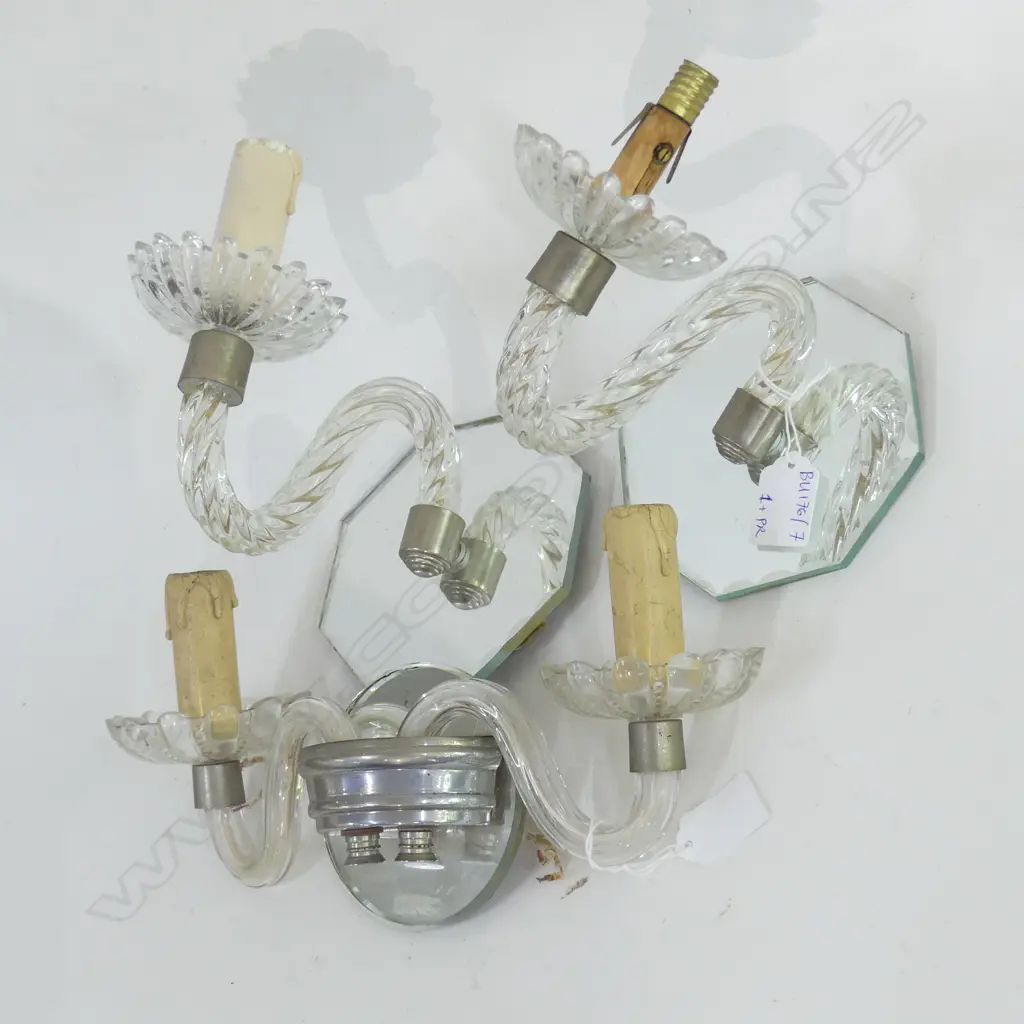 PR VENETIAN MIRROR & GLASS SCONCES W.190mm + 1 SIMILAR Image 1++