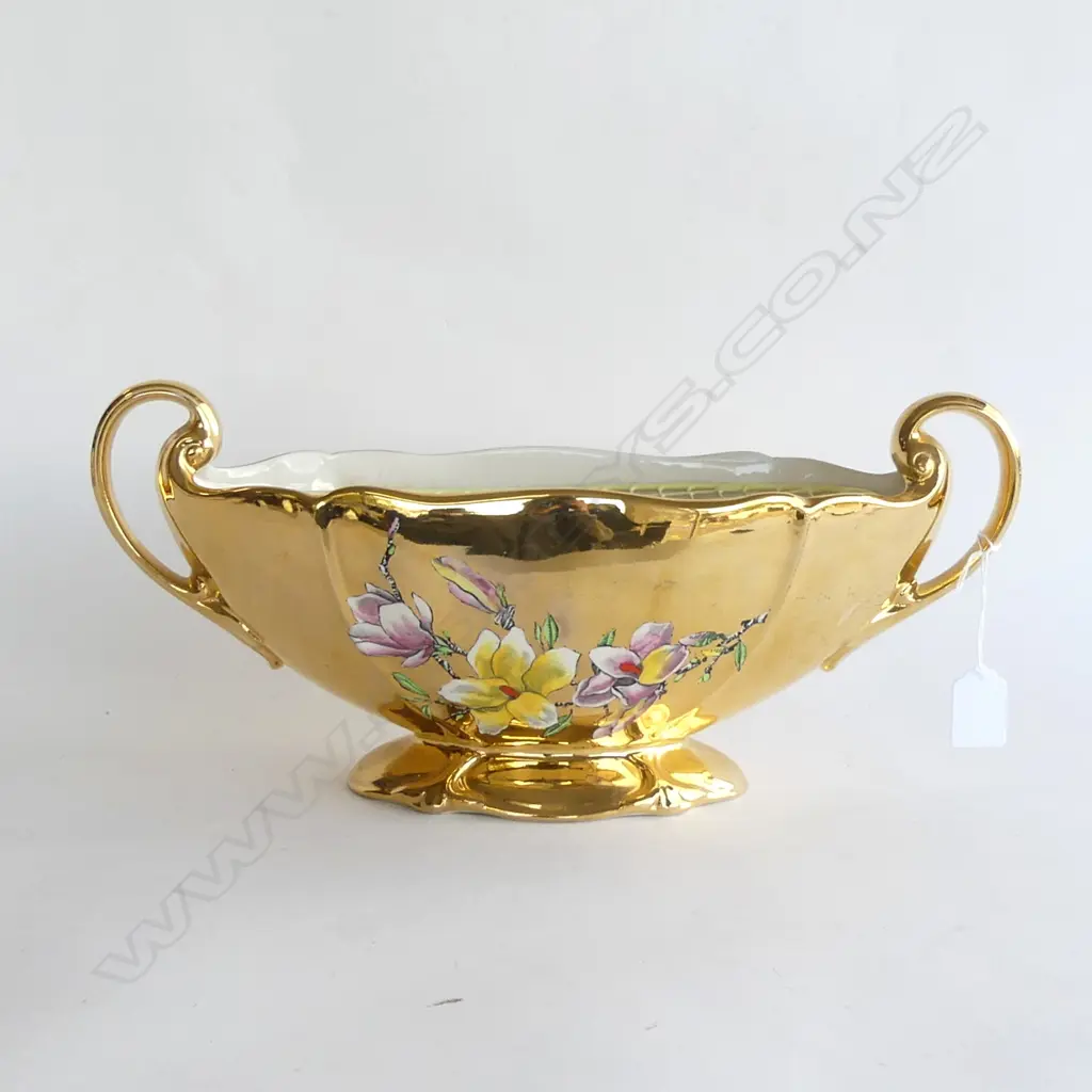 ROYAL WINTON GOLD LUSTRE VASE w. FROG W.400mm Image 1++