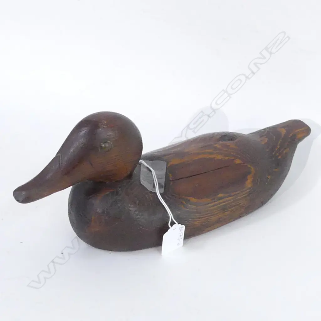 VINTAGE WOODEN DECOY DUCK L 320MM Image 1++