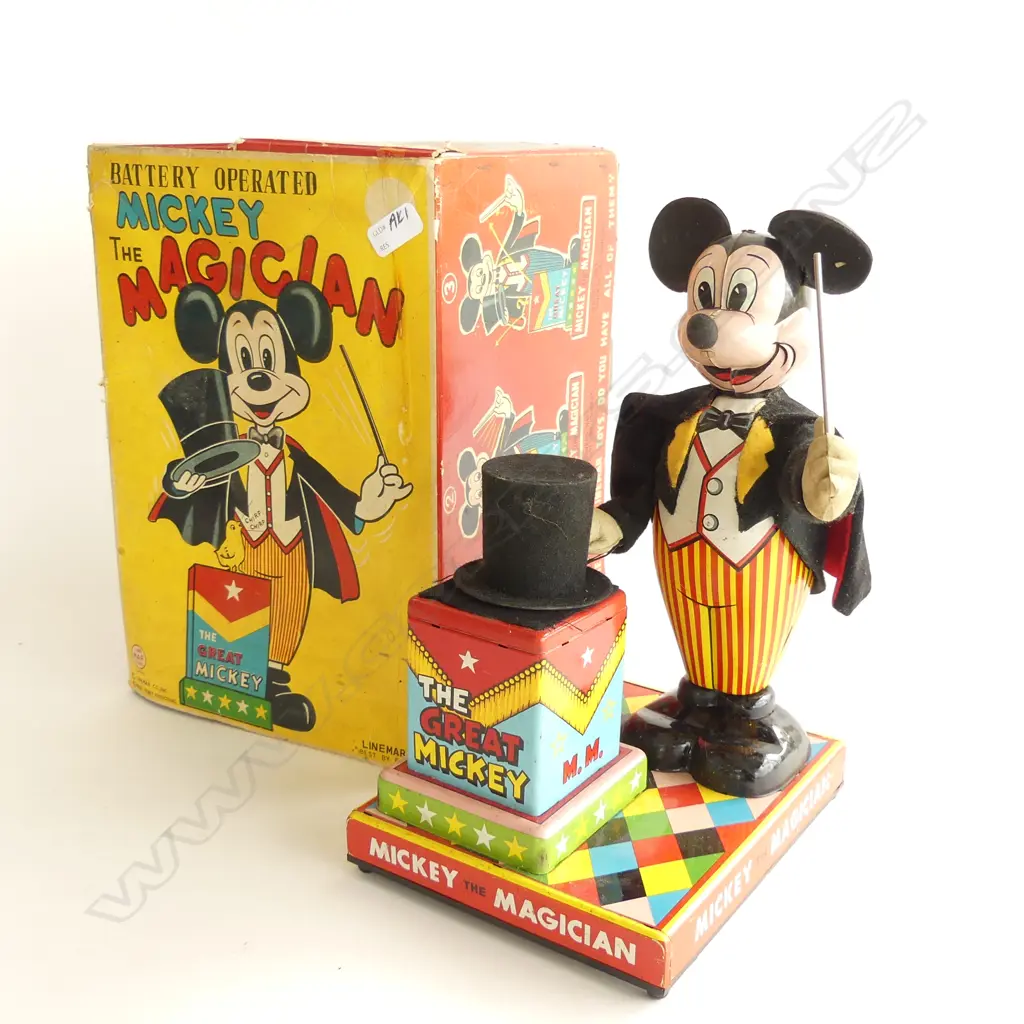 (20315) MICKEY THE MAGICIAN TIN TOY WITH ORIGINAL BOX H. 260mm Image 1++