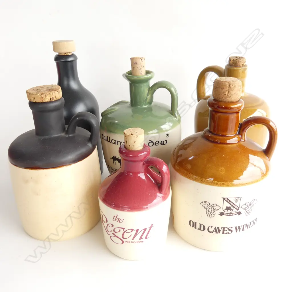 BOX LOT 6 CERAMIC BOTTLES Image 1++