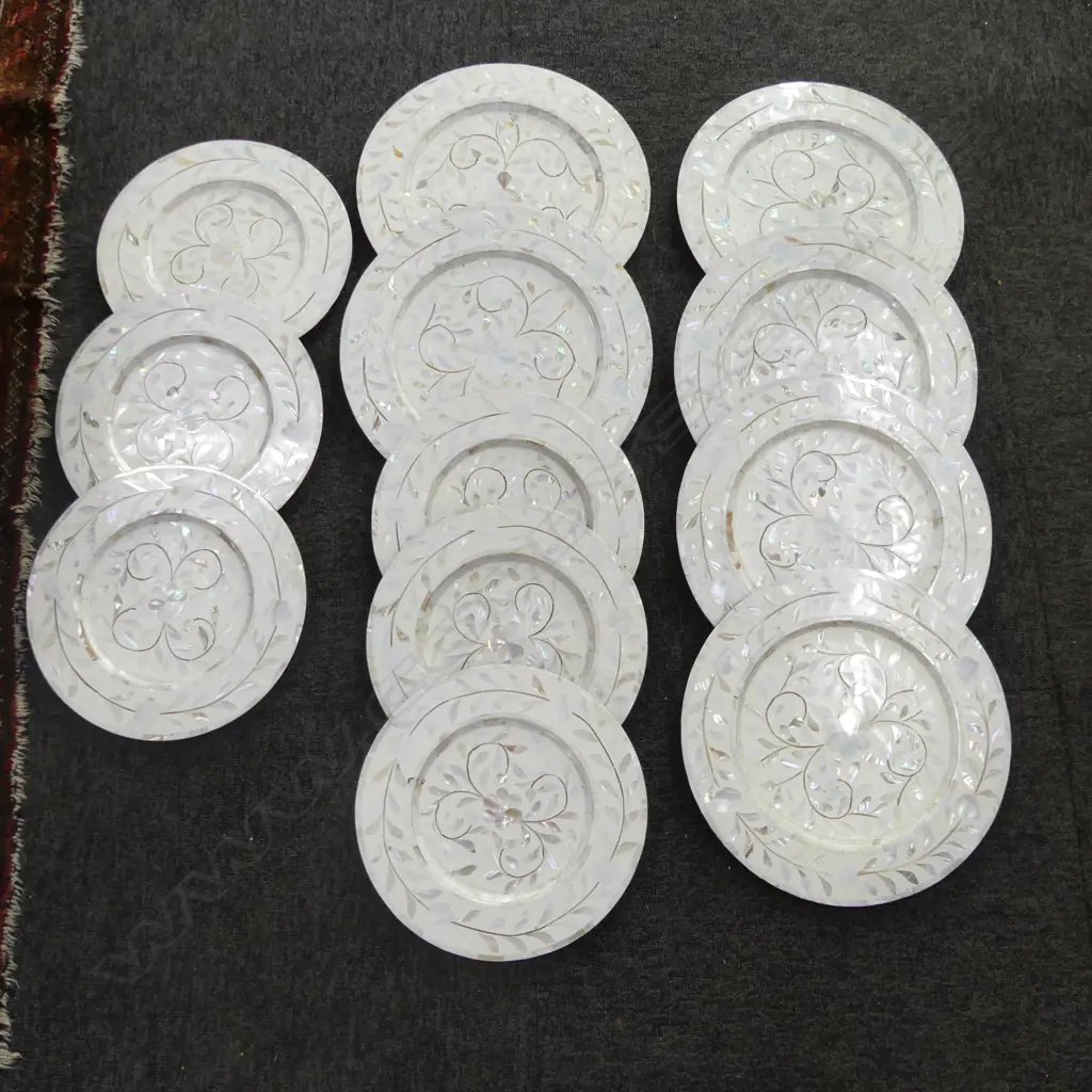 12 HAND MADE MOP PLATES; 6x 305mm, 6x 255mm dia Image 1++