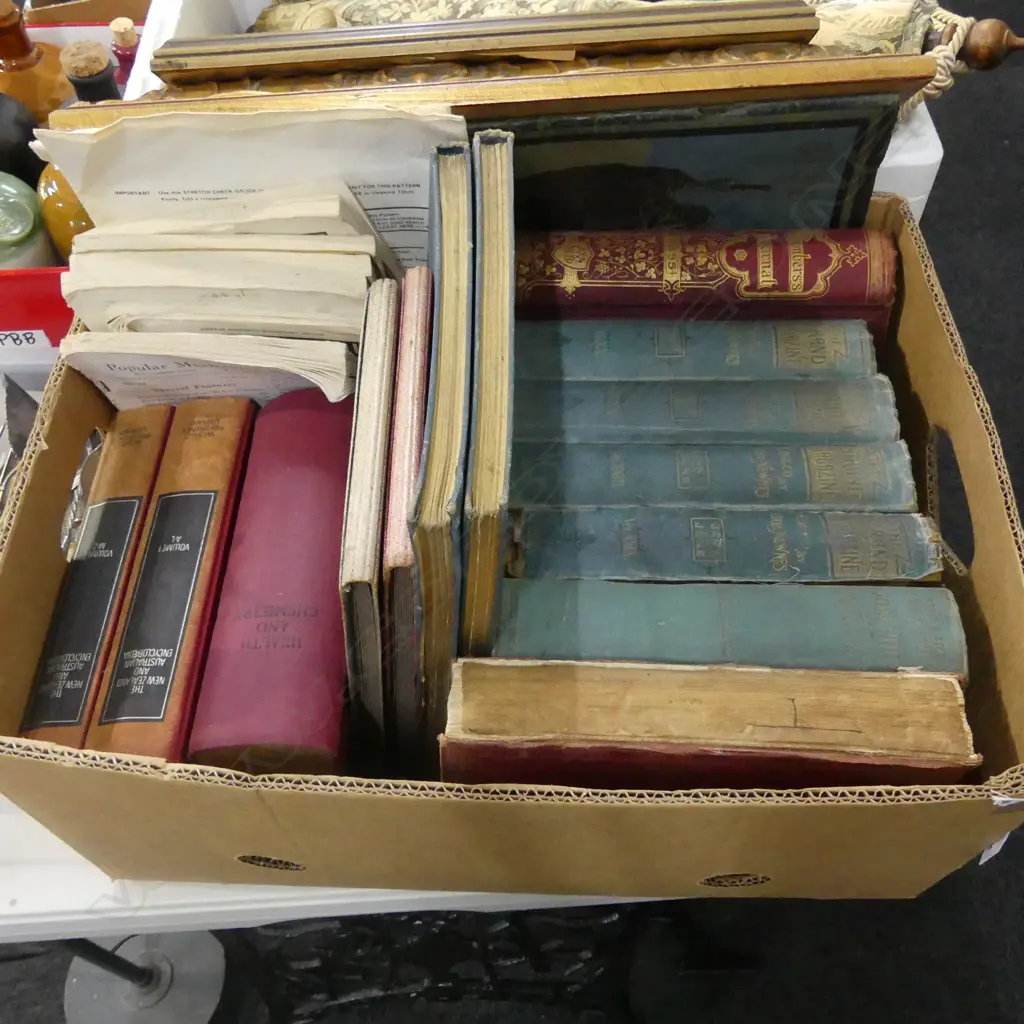 BOX LOT ANITQUE BOOKS; MAGAZINES ETC Image 1++