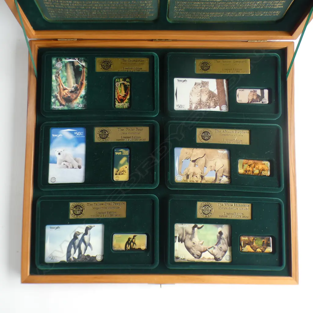 TELECOM ENDANGERED ANIMALS COLLECTORS $50 PHONE CARDS Image 1++