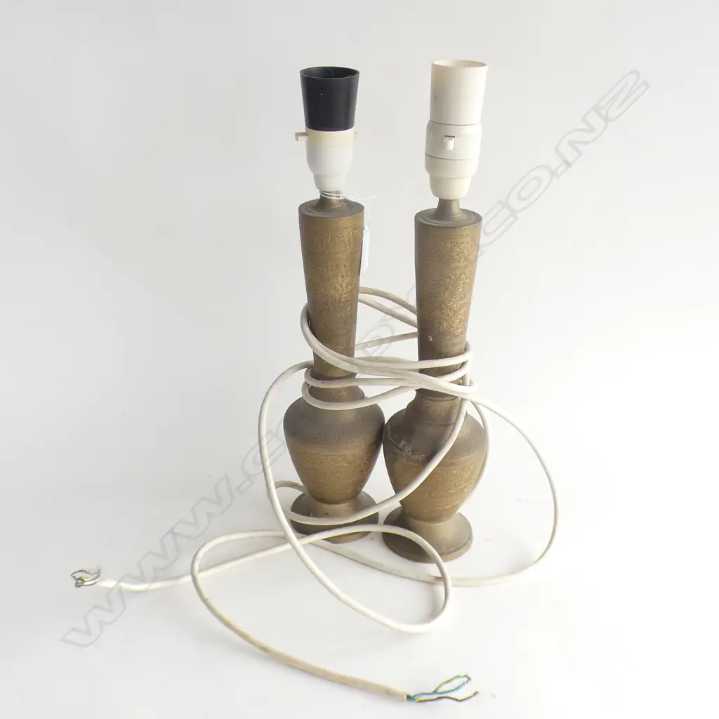 PR BRASS LAMPS (NO SHADES & REQ. RE WIRING) H.380mm Image 1++