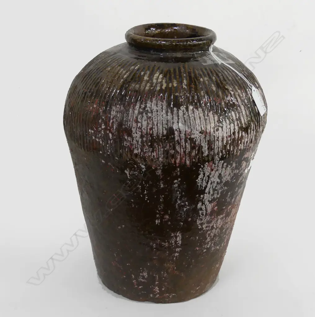LARGE BROWN POTTERY VASE H.360mm Image 1++
