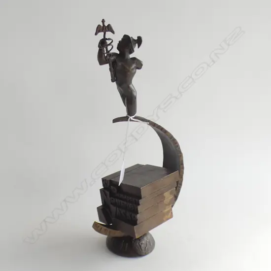 BRONZE SCULPTURE 'BUDAPEST INTERNATION FAIR 1982' H.320mm