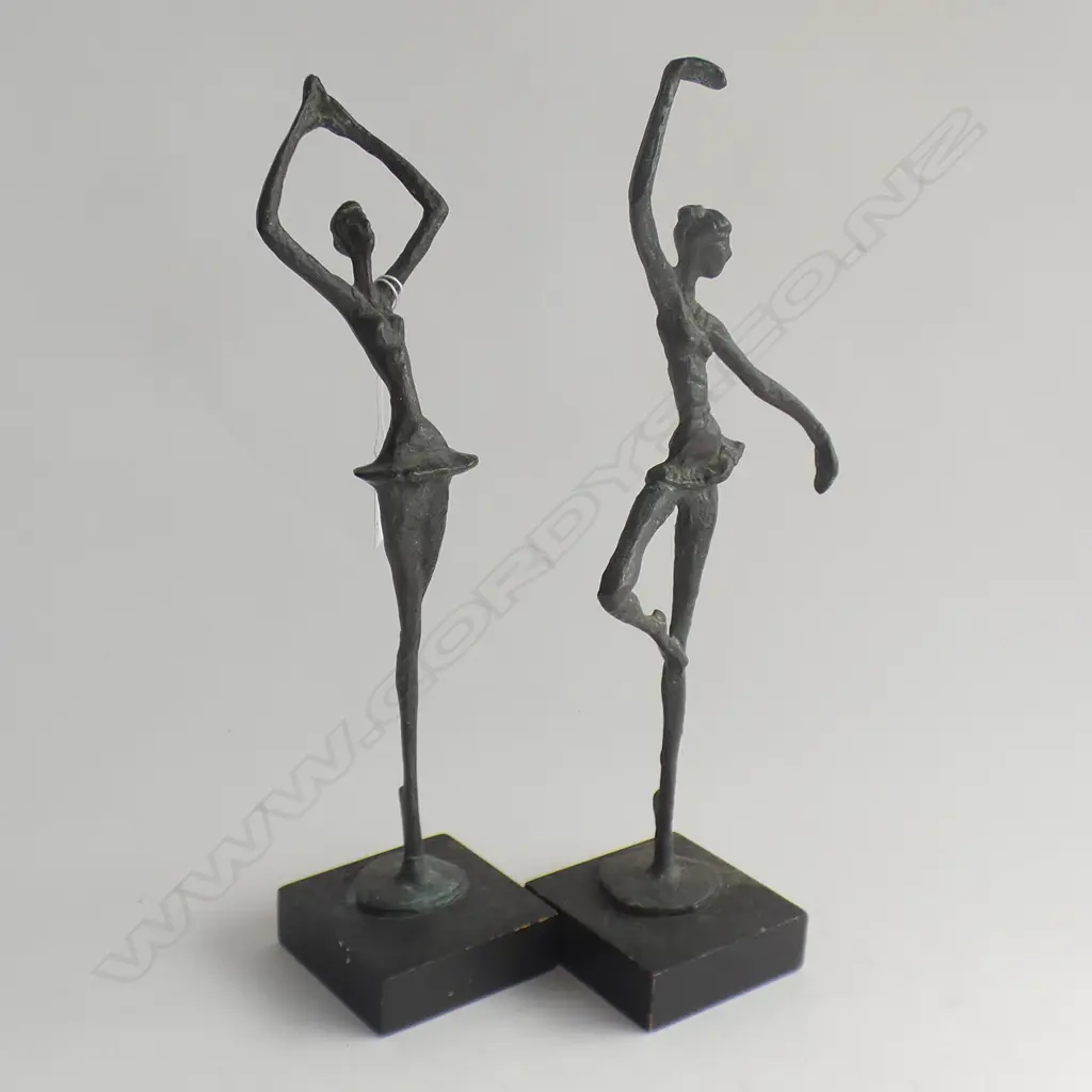 PR ELONGATED BRONZE DANCER SCULPTURES H.350mm Image 1++