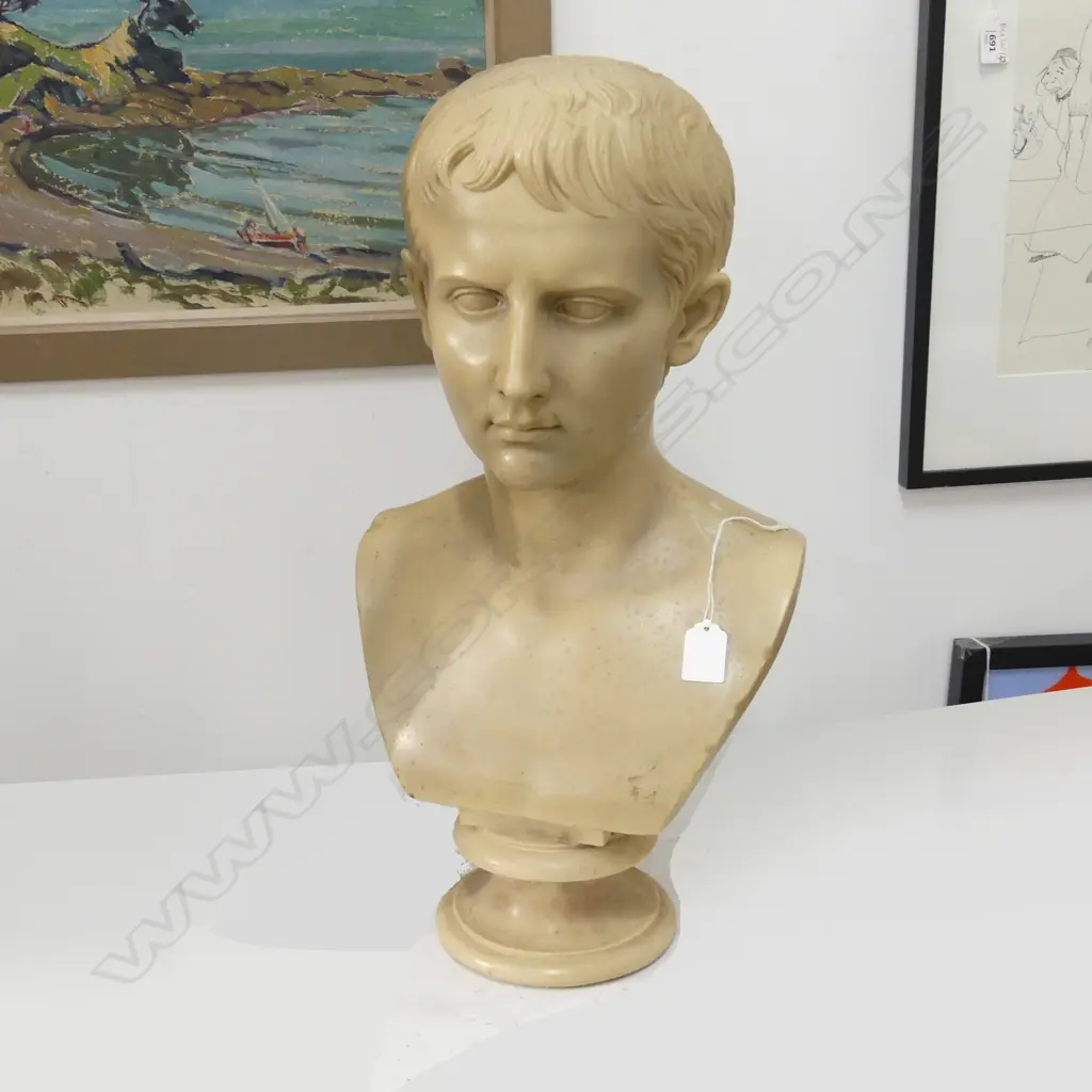 FAUX MARBLE BUST OF A ROMAN EMPEROR H.540mm Image 1++