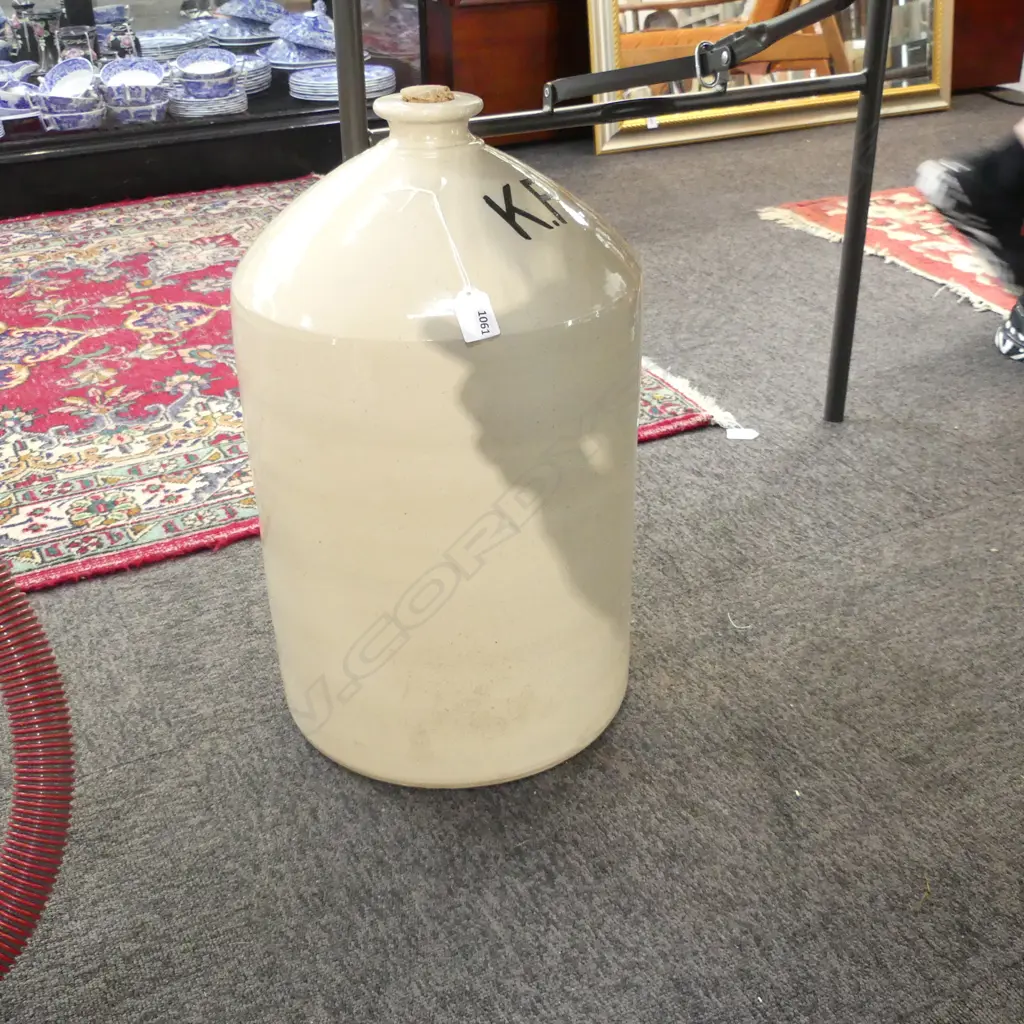 LARGE OLD STONEWARE CROCK - STAMPED WITH 'KP'  H 560MM Image 1++