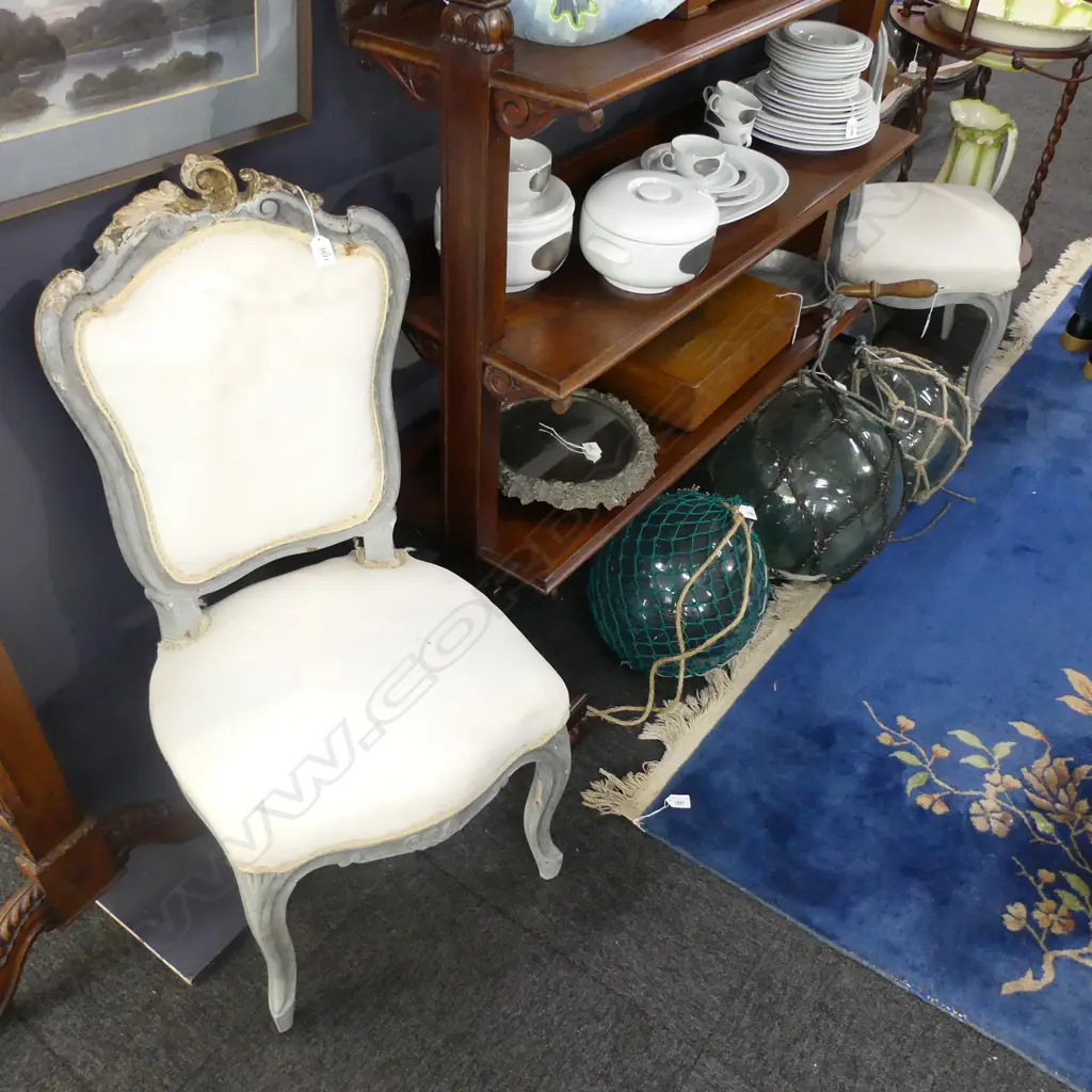 PAIR OF OLD LOUIS IV STYLE CHAIRS - SLIGHTLY DISTRESSED Image 1++