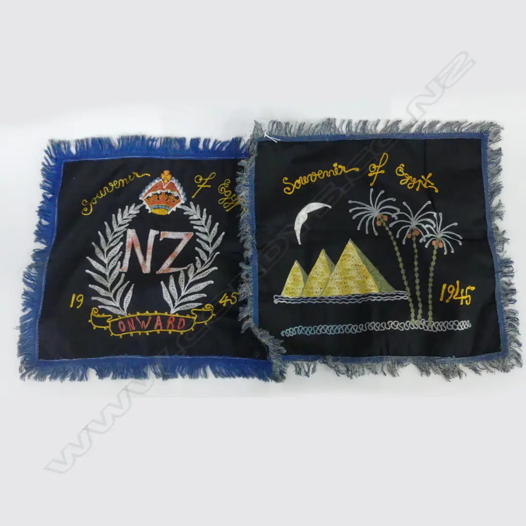PR VINTAGE SILK CUSHION COVERS 1945 NZ - SOUVENIR OF EGYPT  Image 1++