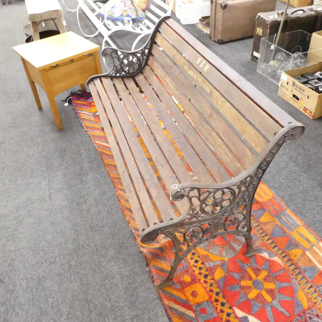 BENCH SEAT PRINTED WITH NZR SWANSON STATION COPY Image 1++