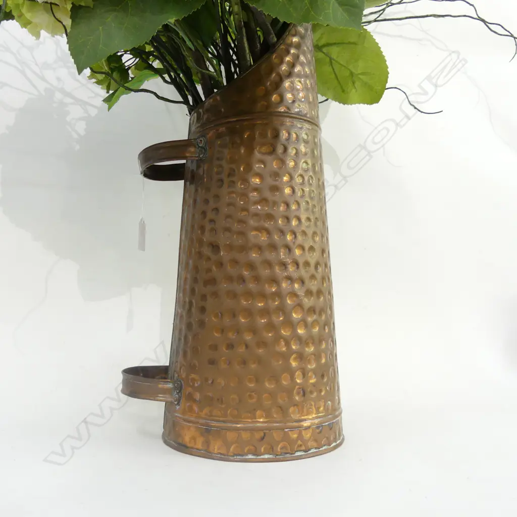 COPPER VASE w. FAUX FLOWERS H.700mm Image 1++