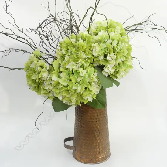 COPPER VASE w. FAUX FLOWERS H.700mm