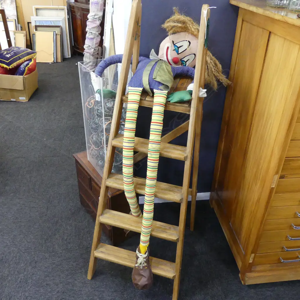 FRENCH 20thC SOFT TOY CLOWN. H.1460mm Image 1++