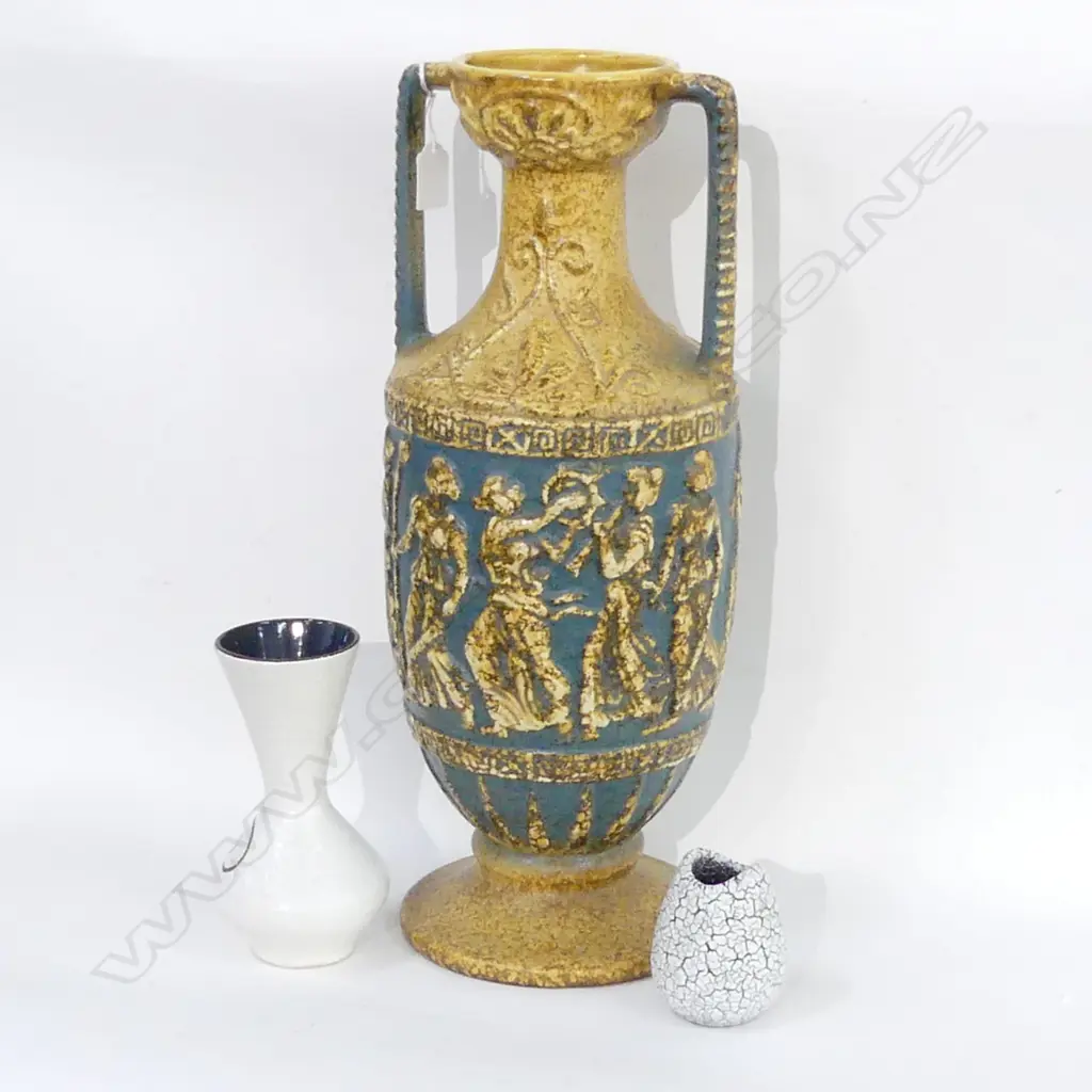 RETRO GERMAN POTTERY URN + 2 VASES H.90mm-500mm Image 1++