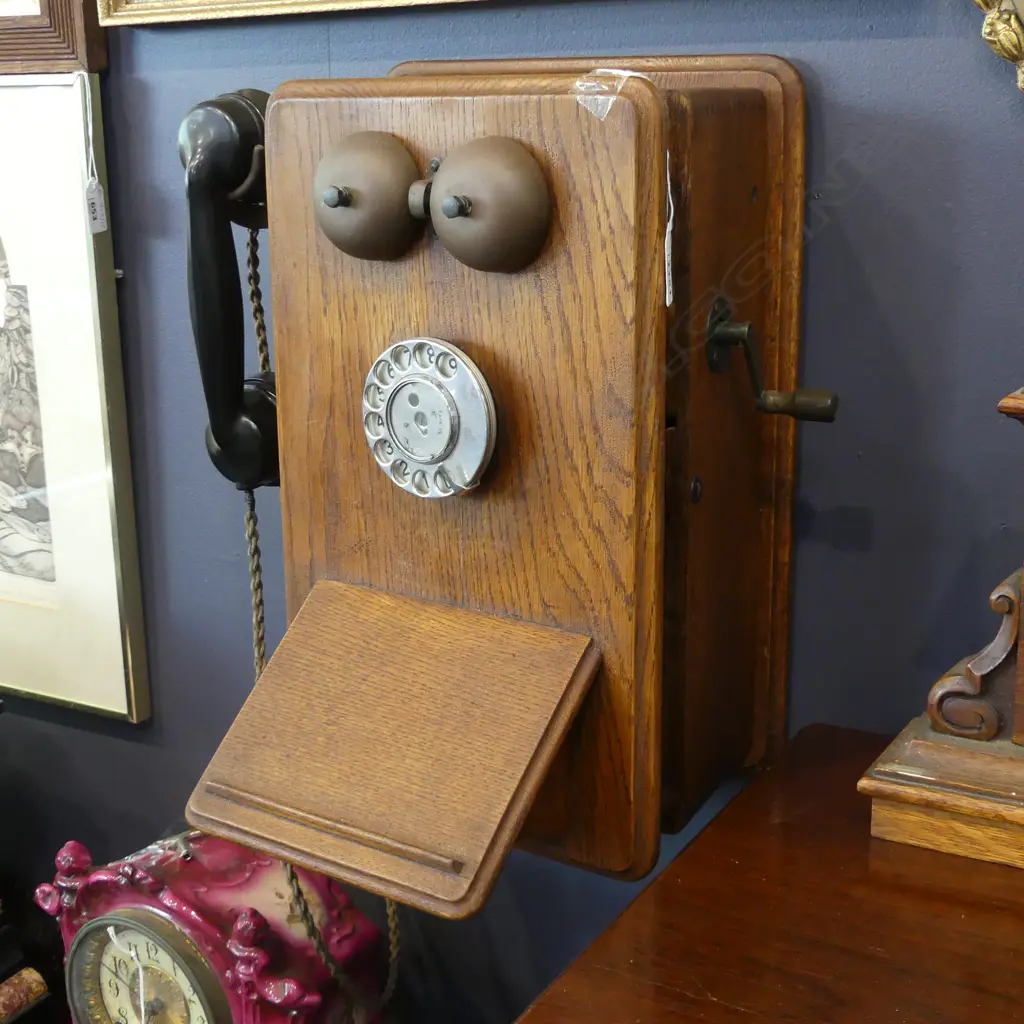 EARLY WALL MOUNTED DIAL TELEPHONE Image 1++