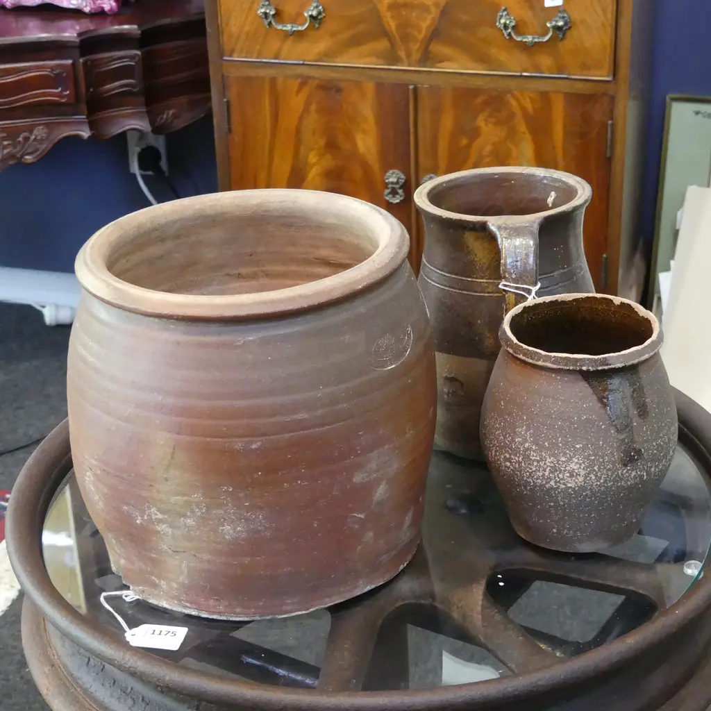 3 EUROPEAN POTTERY JUGS H.210mm Image 1++