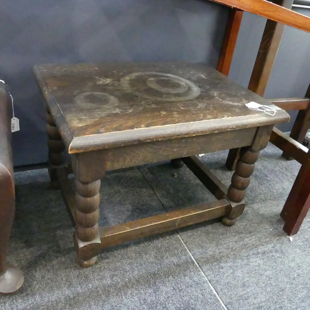 SM BOBBIN LEG OAK TABLE  H 320 L 460MM Image 1++
