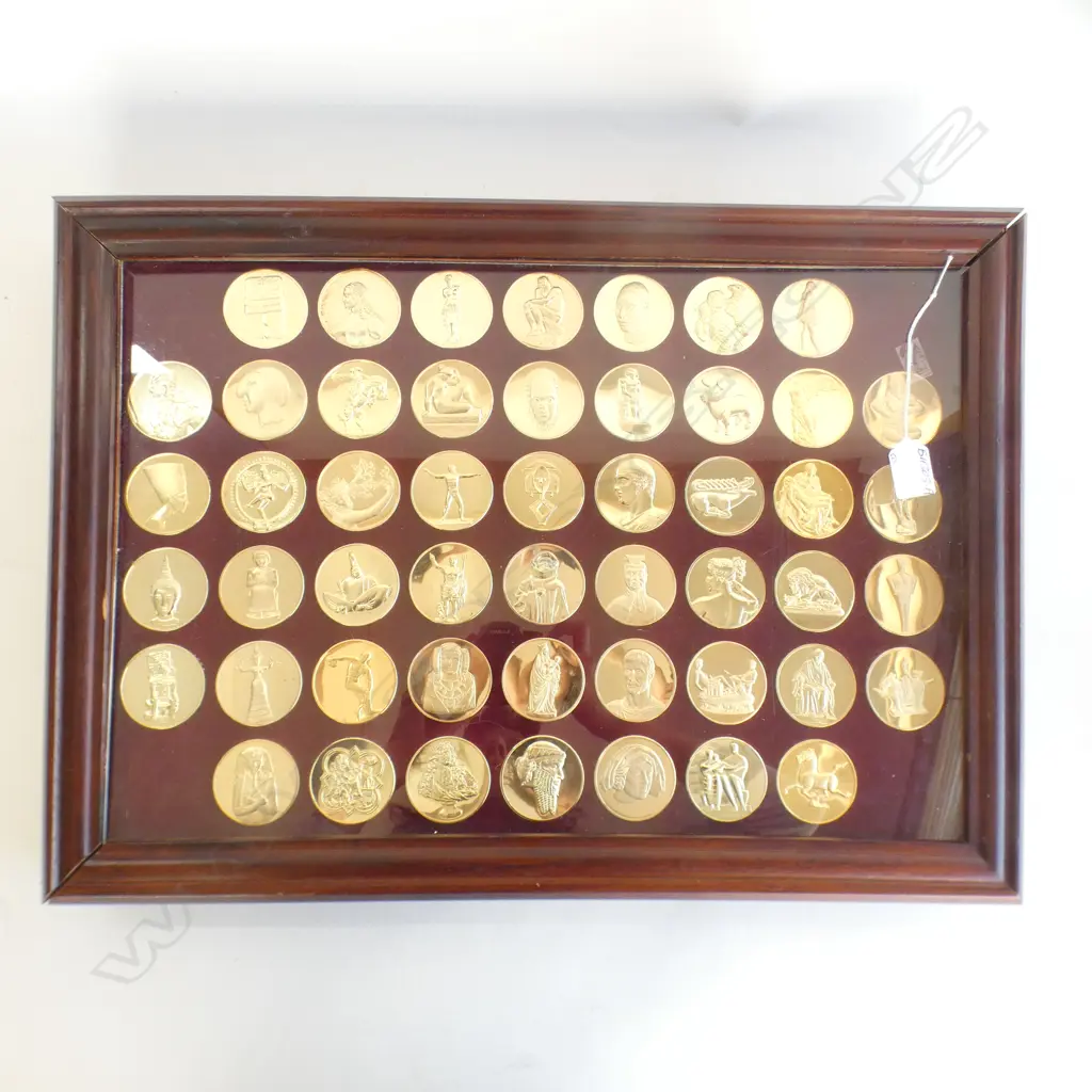 50 X 24kt GOLD ON BRONZE MEDALLIONS 'THE WORLDS GREAT SCULPTORS' EA. Dia.51mm Image 1++