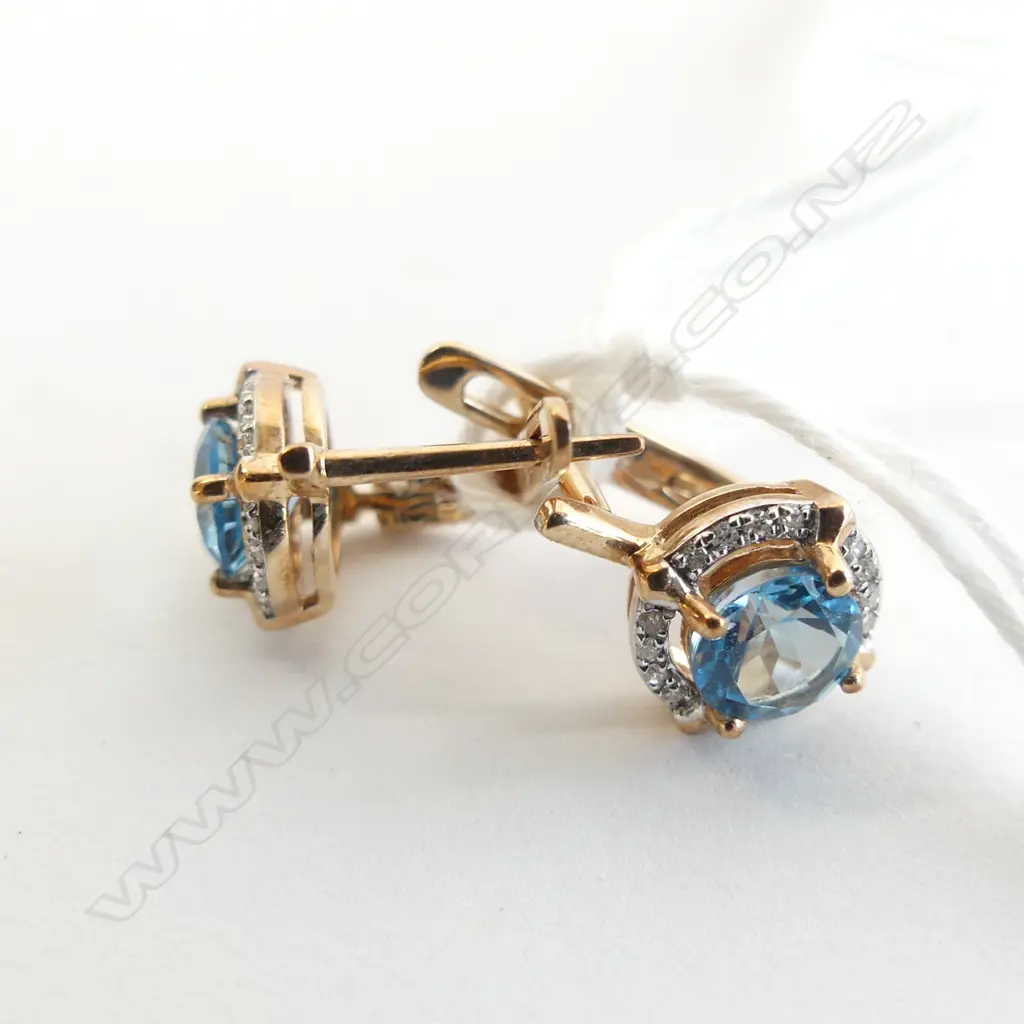 PR 14CT GOLD & SPINEL ? EARRINGS 2.1 GRAMS Image 1++
