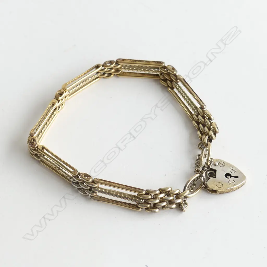 STG SILVER GOLD PLATED GATE BRACELET  15.3GMS Image 1++