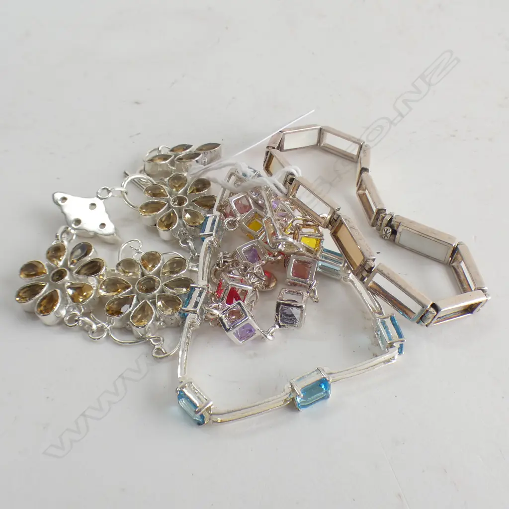 4 SILVER BRACELETS 58 GRAMS Image 1++