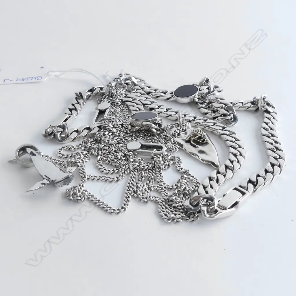 SILVER CHAIN NECKLACE AND BRACELET SET/WHALE PENDANT AND CHAIN/EYE OF HORUS PENDANT AND CHAIN Image 1++