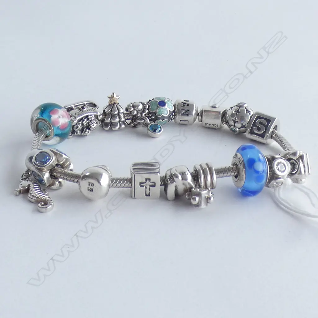PANDORA  SILVER BRACELET WITH MULTIPLE BEADS Image 1++