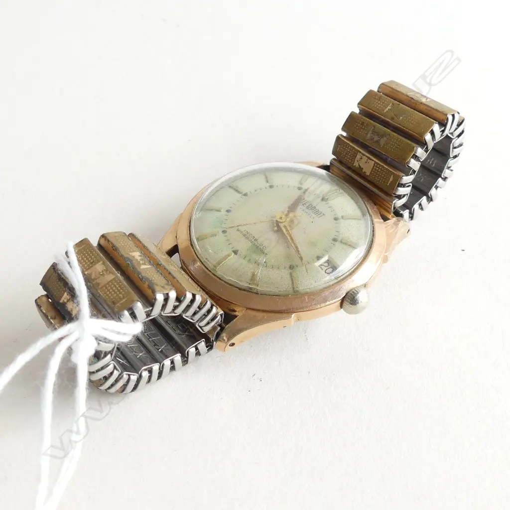 VINTAGE PIERPONT GOLD PLATE GENTS WRISTWATCH RUNNING Image 1++