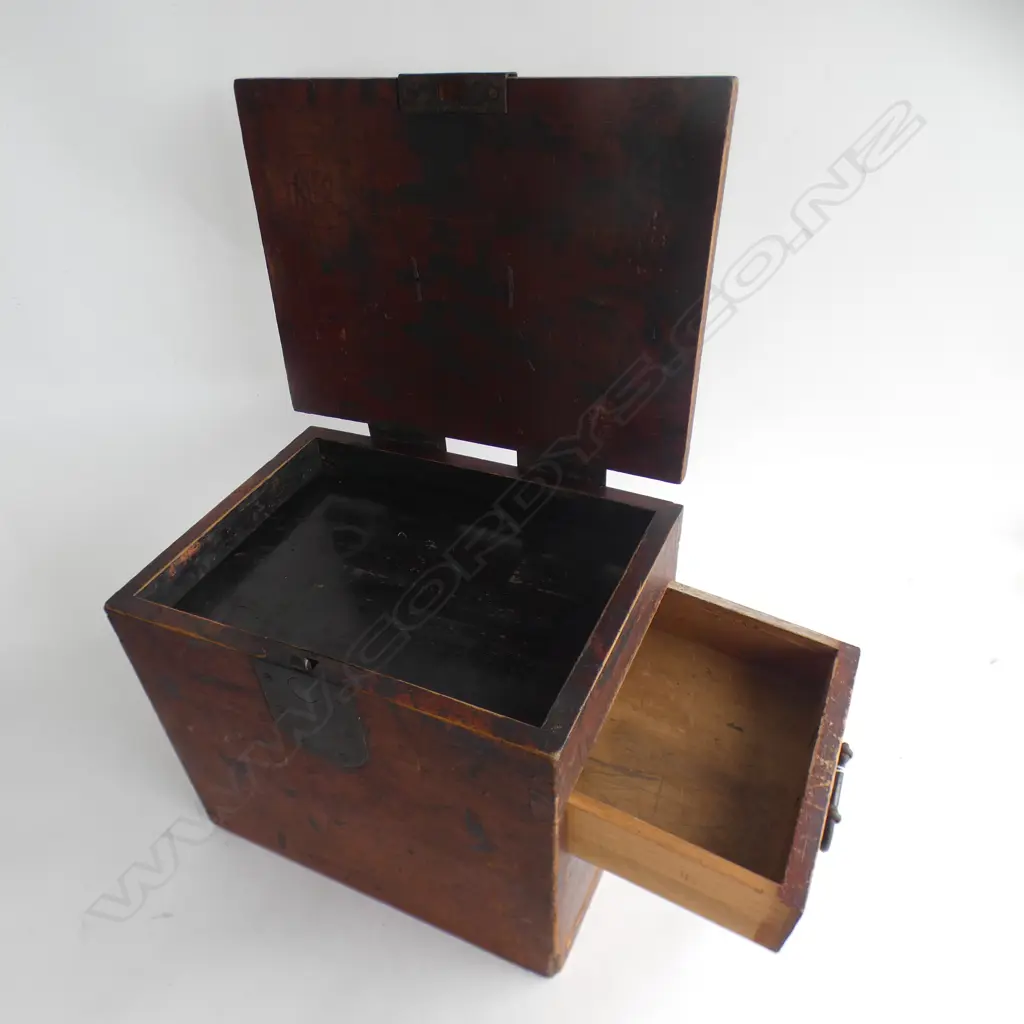 19thC JAPANESE SUZURI-BAKO MERCHANT WRITING/SUPPLY BOX  220x300x260mm Image 1++