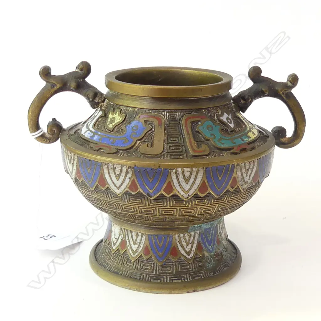 CHAMPLEVE CLOISONNE VASE H.100mm Image 1++