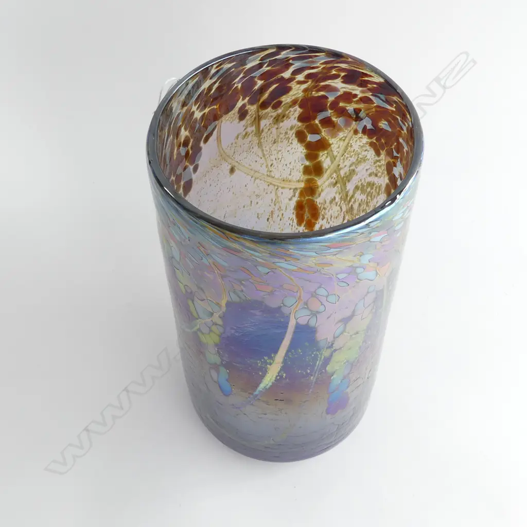 CHUCK SIMPSON HAND BLOWN GLASS VASE; SIGNED & DATED 1989 H.310mm Image 1++