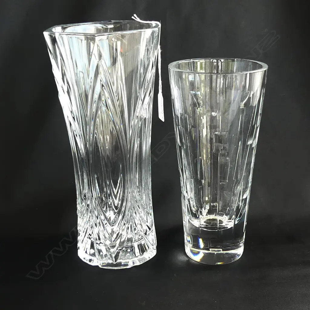 2 CRYSTAL VASES; ROYAL DOULTON & OTHER H.295mm Image 1++