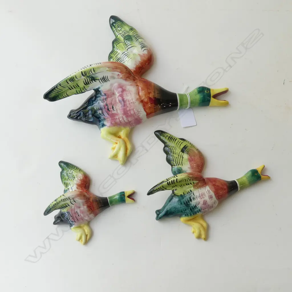 TRIO OF ITALIAN CERAMIC WALL DUCKS AF (repairs).270mm **RTV** Image 1++