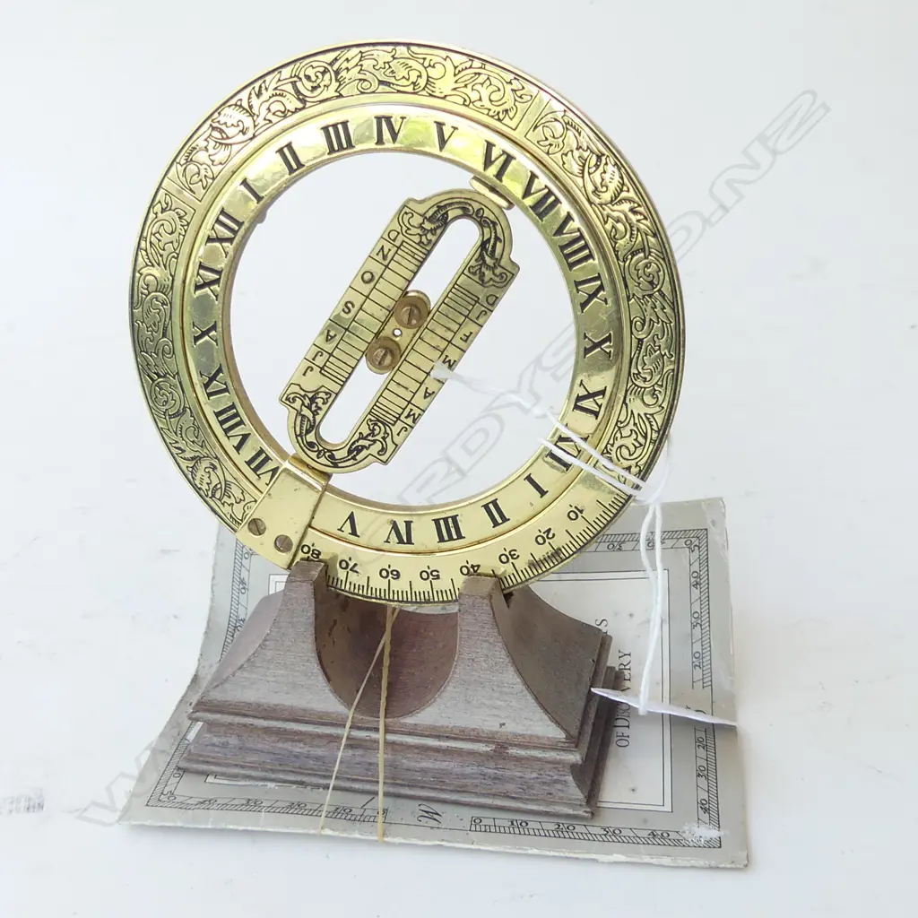 FRANKLIN MINT BRASS GUNTER'S QUADRANT - WITH CERTIFICATE H 140MM Image 1++