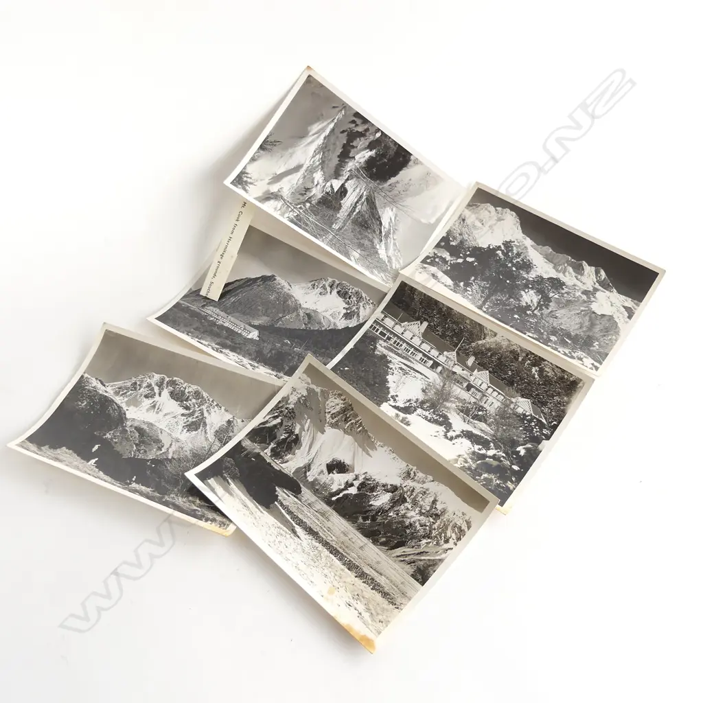 6 VINTAGE B&W MT.COOK HERMITAGE ETC PHOTOS 110 x 160mm Image 1++