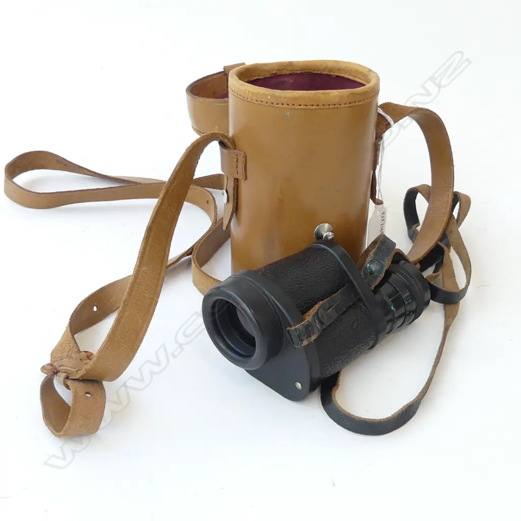 ENGLISH PRISMATIC MINOCULAR LEATHER CASE IN LOVELY CONDITION  H. 120mm Image 1++