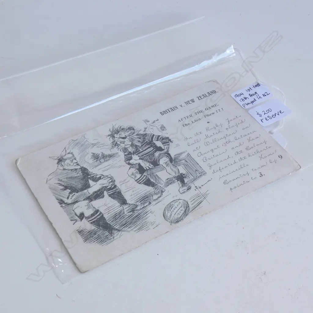 POSTCARD; 1904 BRITAIN v. NZ RUGBY  Image 1++