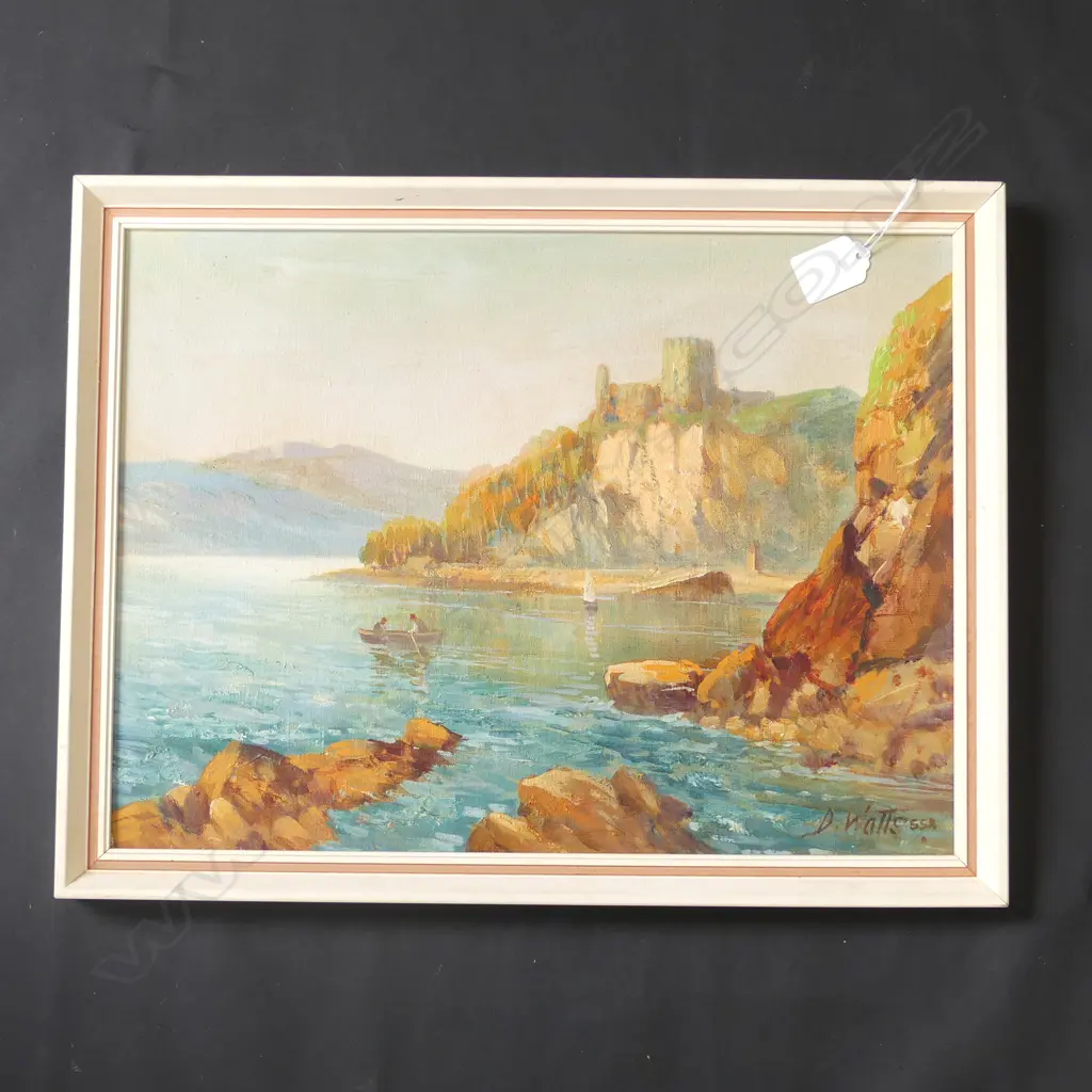 DAVID WATTS OIL 'DUNOLLIE GATE CASTLE' SIGNED 295x395mm. see more below.... Image 1++