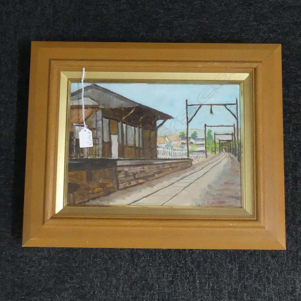 S. FUKUZAWA TRAIN STATION OIL 230x320mm Image 1++