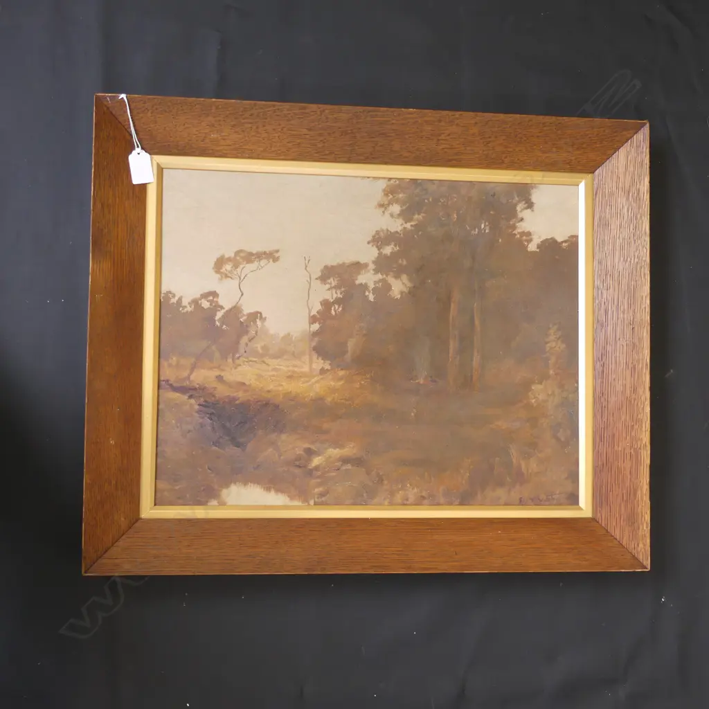 ERNEST WILLIAM CHRISTMAS 1863-1918; LANDSCAPE OIL 360x460mm Image 1++