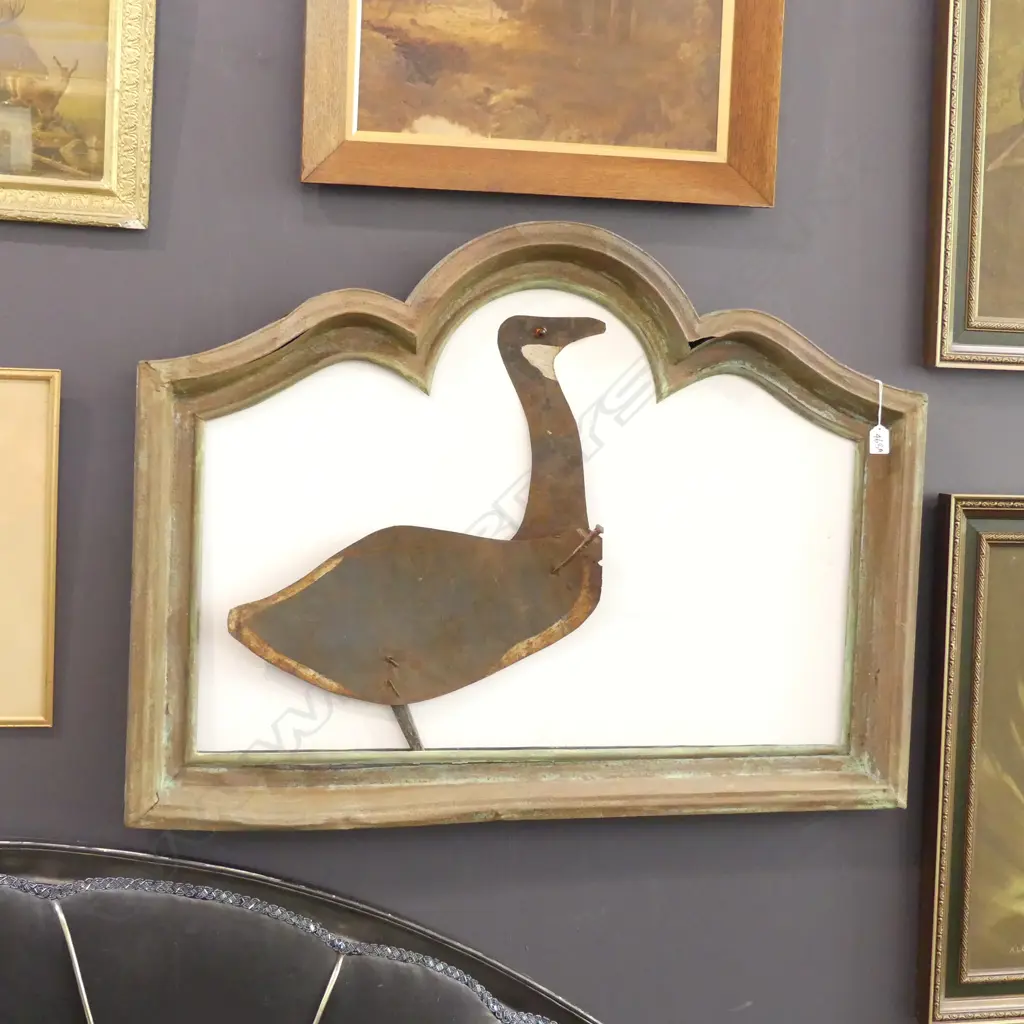 VINTAGE GOOSE DECOY IN COPPERED FRAME 1000 X 750MM Image 1++